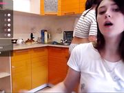 vulgar_melody - Girlfriend fucks me with a toy in the kitchen in a public show