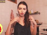 kisclub - Modest Russian girl undresses in the kitchen in online chat