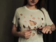 tessa_rose_ New teen puts on a show in a torn t-shirt